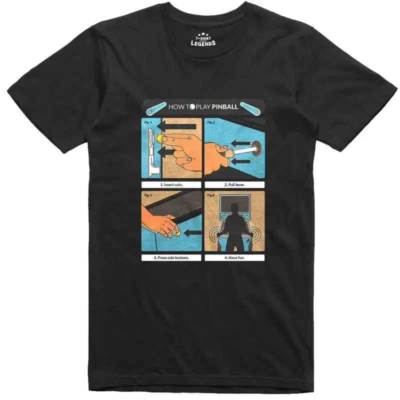 Camiseta masculina retro pinba - Pinball Machine avaliação e preço