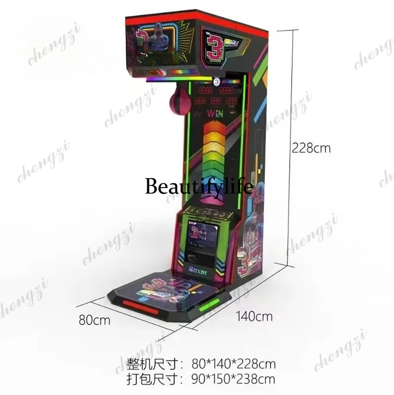 Máquina de boxe operada por mo - Boxing Machine Arcade avaliação e preço